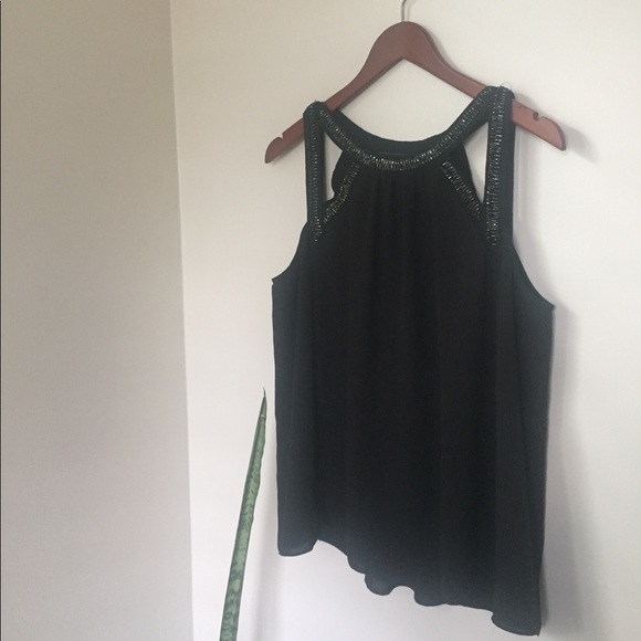 BCBGMaxAzria Tops - BCBG Max Azria Beaded Multi Strap Tank Top Blouse